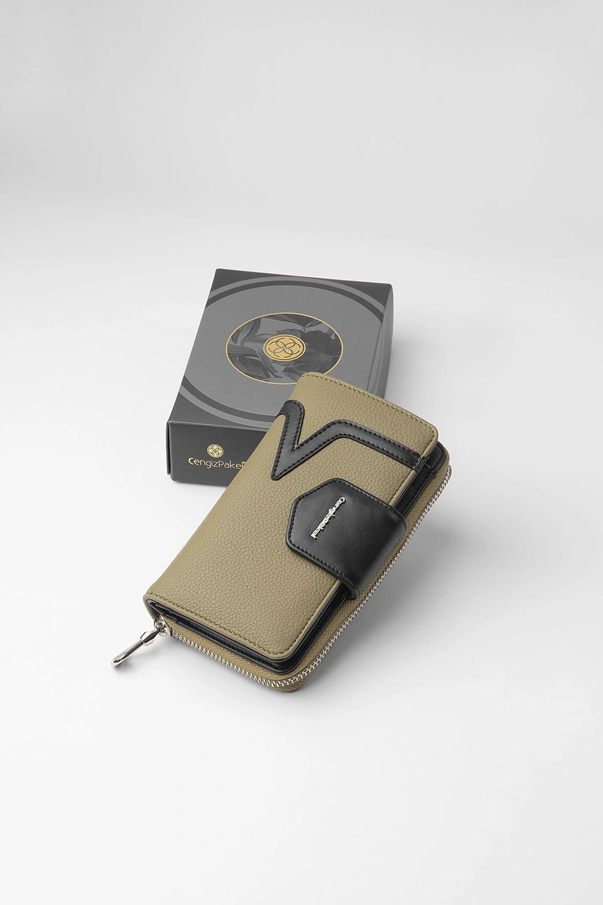 Cengiz Pakel Orta Boy Kadın Cüzdan 65295m 65295m-haki-siyah