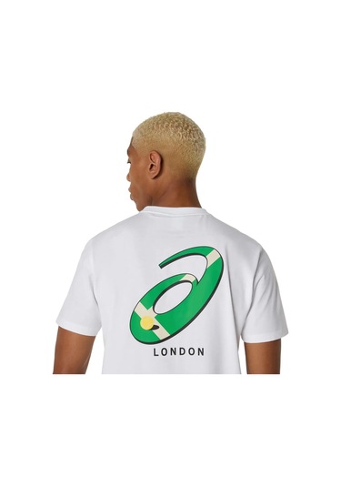 Asics Erkek Tişört Court Graphic Ss Top 2041a348-100 Beyaz