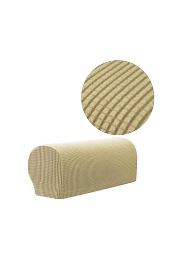 Bej Çıkarılabilir Kol Streç Kanepe Kanepe Sandalye Koruyucu Koltuk Örtüsü Kol Dayama Kanepe Örtüsü Katı Kanepe Örtüsü