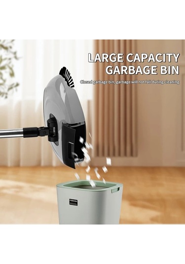 Fochsia A Set Of Gray Hand Push Brooms 3 İn 1 Manuel Yer Temizleme Sistemi Süpürge Paspas Hortumlu