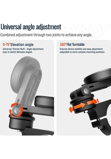 Tysm Joyjadehub Motosiklet/bisiklet/cep Telefonu Tutucu L061 - Universal Montaj - 60g Ağırlık - Pc+alu Malzeme 1pc