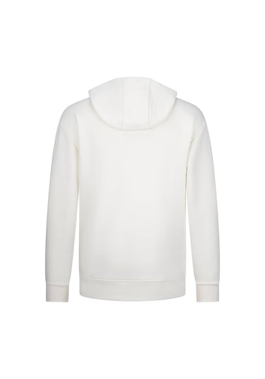 Hatemoğlu Beyaz Regular Fit Fermuarlı Kapüşonlu Sweatshirt Beyaz