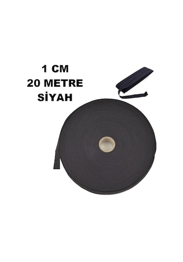 Lastik Sert Yumuşak Çamaşır Don Etek Bel Paça Bebe Lastiği 1 CM 20 M Siyah