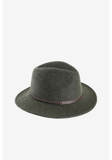 Barbour Tack Fedora Şapka Ol35 Olive Melange Yeşil