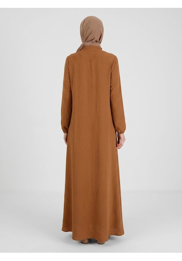 Nevayla Moda Salaş Kesim Aerobin Kumaş Ferace / Camel - F137