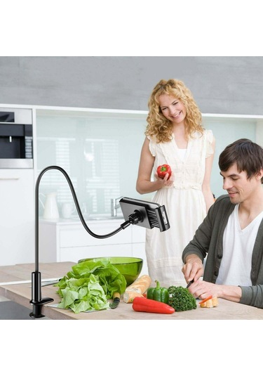 Suofeng 4-10 İnç Telefon/tablet İçin Evrensel Sürekli Ayarlı Kolu Tutucu, 360 Döner, Yatak Kenarı/ofis Uyumlu Abs+alüminyum-magnezyum Malzeme