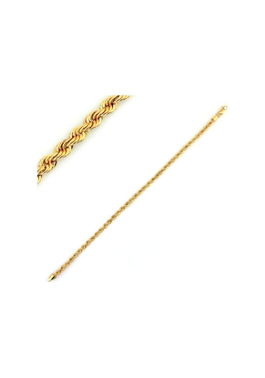 Altın Halat Bileklik-Künye Guler1002044 Sarı Altın