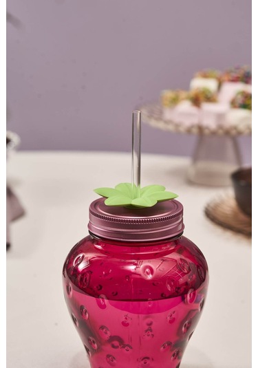 Karaca Çilek Transparent Pipetli Su Şişesi 750 Ml