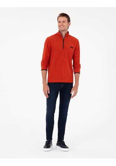 Pierre Cardin Erkek Pas Sweatshirt 50298973-VR040 - Açık Turuncu