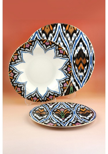 Ethnica 6 Kişilik 18 Parça Yemek Takımı Siyah - Altın