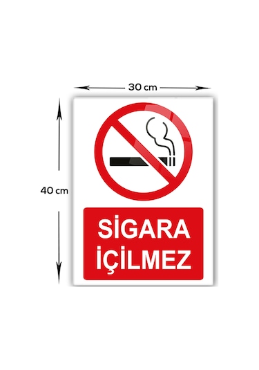 Cam Yönlendirme Levhası Sigara İçilmez 30cm X 40cm