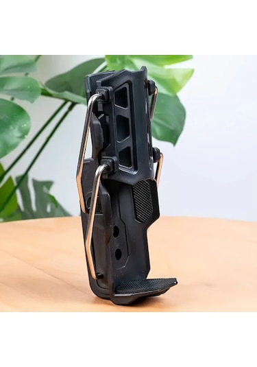 Hightower Black 360 Ayarlı Otomatik Sıkma Aletsiz Kurulum 32-77mm Tüm Şişeler İçin Motosiklet Bisiklet Bardak Tutucu Siyah