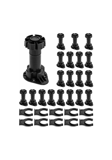 Flybuy 20 Adet Plastik Mutfak Mobilya Ayakları, 10 Sabitleme Braketi, 100-120mm Genişletilmiş Aralık, Dayanıklı Ve Ayarlanabilir -