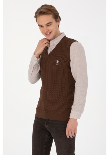 U.s. Polo Assn. Erkek Kahverengi Süveter 50318160-vr029 Kahverengı