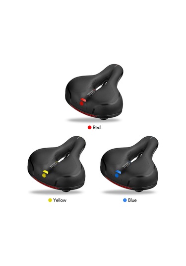 Symbee Geniş Ergonomik Bisiklet Jantası - Dayanıklı Pu Deri, Kalın Köpük Dolgulu, Çift Şok Emici, Havalandırıcı, Gece Görünürlüğü Işıklı - Sarı Sarı