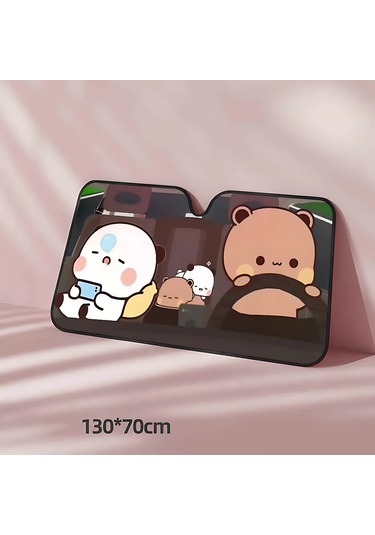 Goldenqian Panda Ayı B-bubu-dudu Araba Güneşliği Cam Araba Pencere Ön Cam Kapak Güneş Gölge Otomatik Visor Araba Aksesuarları Z2