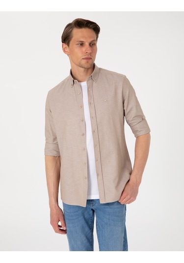 Pierre Cardin Erkek Vizon Gömlek Desenli 50306996-vr052 Vizon