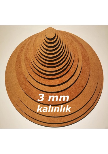 5 Cm Çap 3 Mm Ham Mdf 100'lü Paket - Yuvarlak