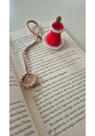 Çay Amigurumi Örgü Kitap Ayracı Hediyelik Akseauar