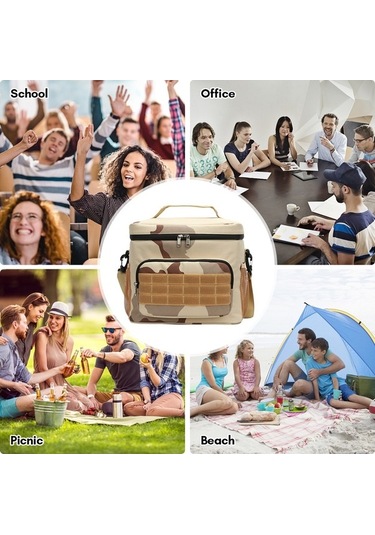 Tongxida 15l Sıcak-sojuk Tutar Isı Yalıtımlı Yemek Çantası - Sulu Geçirmez Oxford Kumaş, Çıkarılabilir Askı Kayışı, Siyah Siyah