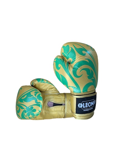 Leon Flower Deri Kick Boks Ve Muay Thai Eldiveni Altın Sarısı Altın