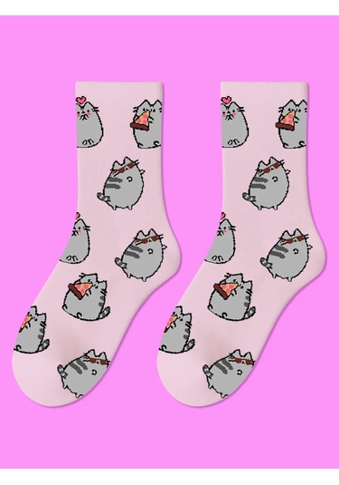 Geek On Calcetines Gat Pusheen Cat Pusheen Memes Kediler 159148257 Pembe