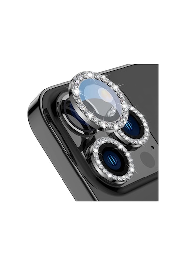 Buff Iphone Uyumlu 14 Pro / 14 Pro Max Uyumlu Diamond Lens Koruyucu Gri