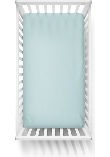70X140 Penye Lastikli Bebek Çarşafı - Krem Mavi Yeşil 3'Lü Set