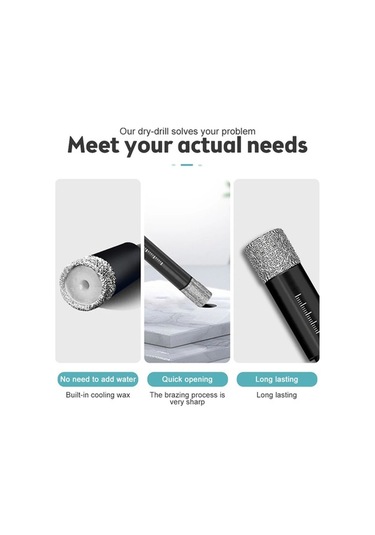 Pazly Tam Seramik Karo Delme Ucu Seti: 6-16mm, Vitrifiye, Granit, Cam Seramik Delme Aleti