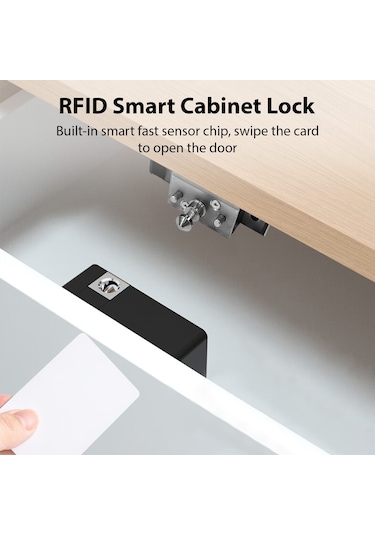 Rfid Kilidi Akıllı Dolap Kilidi Evrensel Görünmez Anahtarsız Siyah