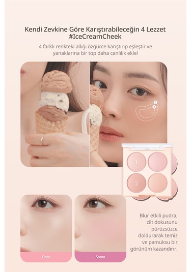 Dasique Karıştırılabilir Renk Tonlarına Sahip 4lü Allık Blending Mood Cheek 09 Almond Vanilla 09 Almond Vanilla