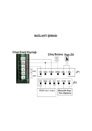 Rfıd Şifreli Kapı Kilidi - Kartlı Geçiş Kontrol  Sistemi +10 TAG