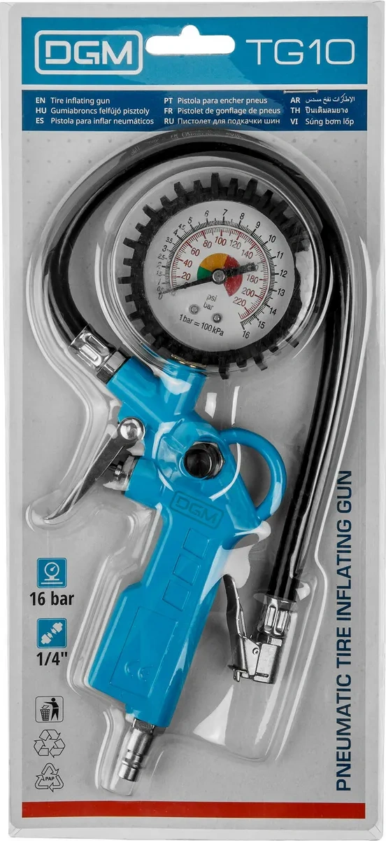 Dgm Yan Manometreli Tg10 Lastik Şişirme Tabancası Ve Tekerlek Pompası 312124447