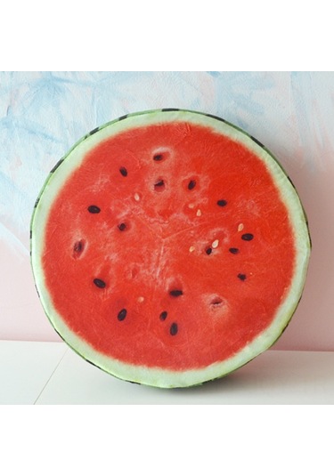 Youmex 39cm Çap 7cm Kalınlukta Kırmızı Karpuz Desenli, Yıkanabilir Kılıfıyla 3d Meyve Desenli Yastık - Oturma/dayama Kullanıma Uygun, Tüm Yaş Grupları İçin Diğer