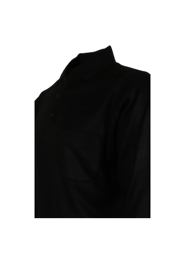 Erkek Siyah Kazak Polo Yaka Yünlü Klasik Normal Kesim Rar00645