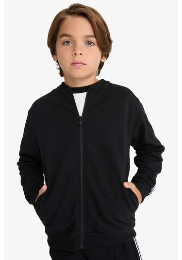Defacto Erkek Çocuk Kolej Yaka Fermuarlı Bomber Ceket G1821a825aubk81 Siyah-bk81