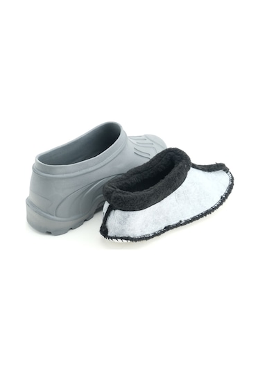 Gezer Erkek Kışlık İçi Peluşlu Çıkarılıabilir Rahat Taban Kısa Eva Kar Bot Gri