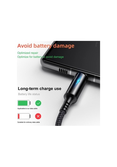 Fonken Kısa C Tipi Android İçin 2.4A 25 CM Gösterge Işığı İle Hızlı Şarj Kablosu Micro USB