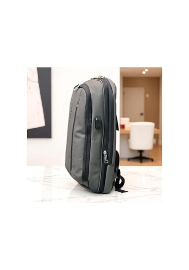 Laptop Gözlü Ve Körüklü İnce Tasarım Sırt Çantası Baggaj S24133 Gri