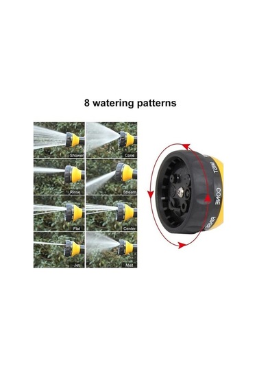 Tongxida 8 Fonksiyonlu Yüksek Basınçlı Plastik Sulama/yıkama Pistoli - Siyah Köpük Kaplı, Ayarlanabilir Su Miktarı, Ev/bahçe K