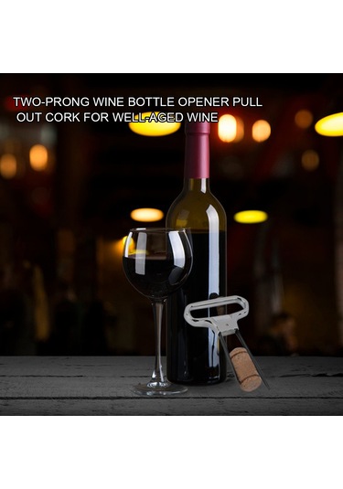 Yuntech01 Gümüş İki Uçlu Vintage Şarap Açıcı - Kırık Mantar Kaldırıcı, Taşınabilir Bar Ve Ev Gereci Gümüş