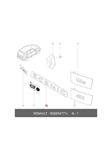 Renault Scenic  Yazı 908894771R & 8200211785R