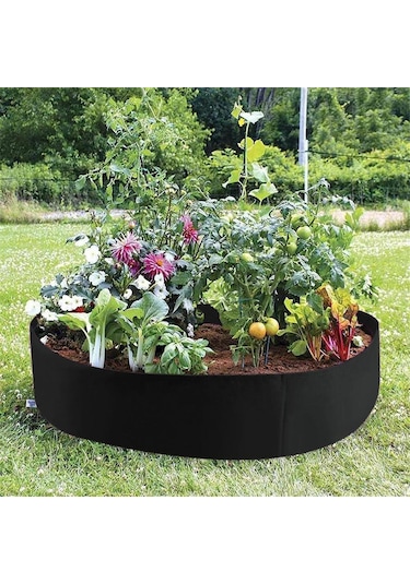 Yifomall Siyah 127x30cm Dairesel Felt Bitki Yetiştirme Çanta, Bahçe Ve Bahçıvanlık İçin Besin Depolama Torbası, Çimlenme Ve Sebze Yetiştirme Aracı