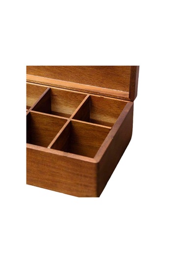 Homyl Çay Poşeti Kutusu Restoran Bar Ofis Için Bölmeli Pratik Odun