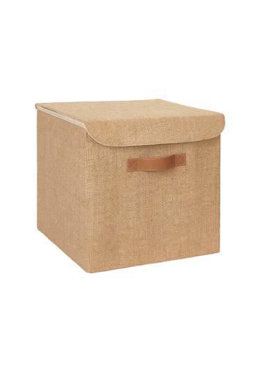 Ocean Home Textile Jüt Kapaklı Kutu 30 x 30 x 30 cm