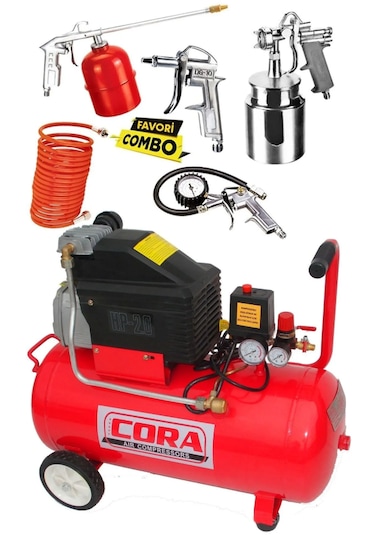 Cora ZB2550 2.5 Hp 50 L Hava Kompresör Ve 5li Havalı Set
