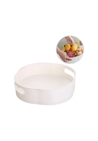 360 Derece Dönebilen Mekanizmalı Yuvarlak Tepsi Formlu Sunum Ve Servis Organizer Tablası 4172 Çok Renkli