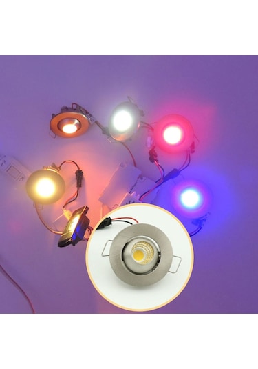 Manda Gözü Saten Krom Sıva Altı Spot Cob Led Armatür 3W Krom