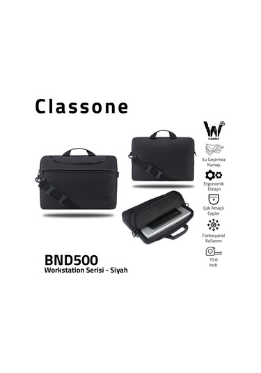 Classone Workstation Bnd500 15.6 "Macbook-Laptop-Çantası-Siyah