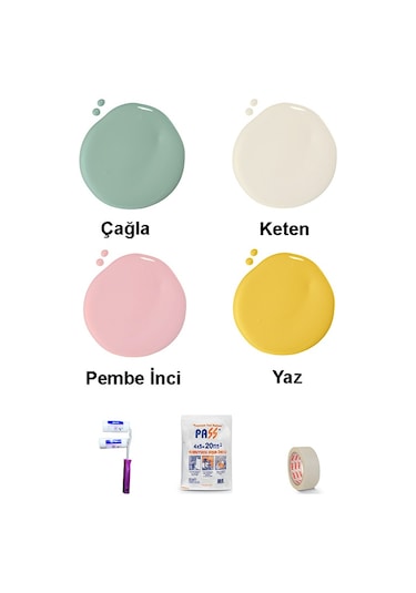 Bi Boya Geometrik Duvar Boyama Seti 6 - 1 L